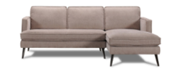 [SF00128] L shaped sofa  Aaron 2.5PL +CSAR with chaise beige w black thread